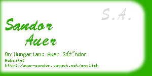 sandor auer business card